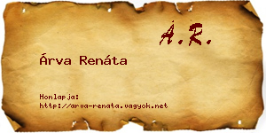Árva Renáta névjegykártya